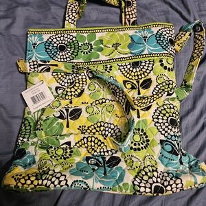 Vera Bradley Green and Blue Floral Tote